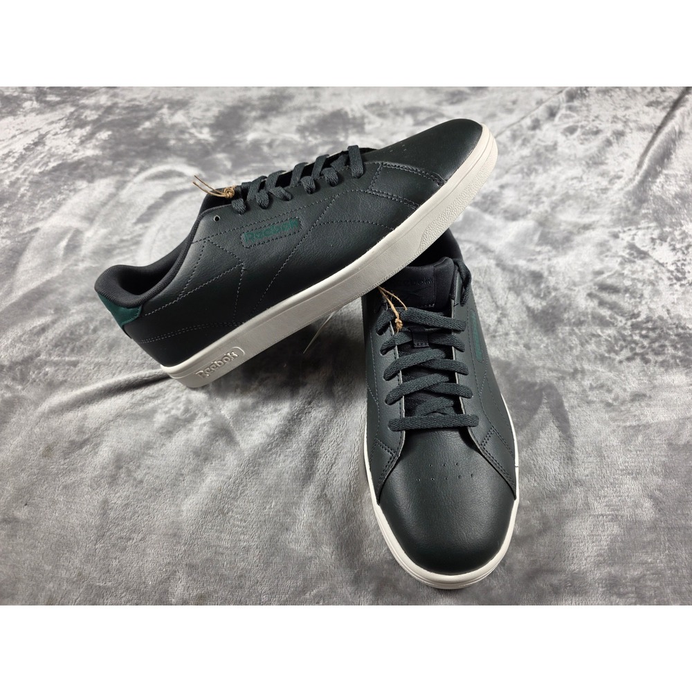 Reebok Court Clean Mens Size 10 Dark Grey/Green Low Top Sneakers 100202605 NEW